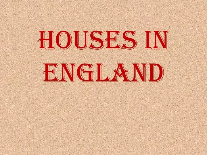 houses in england