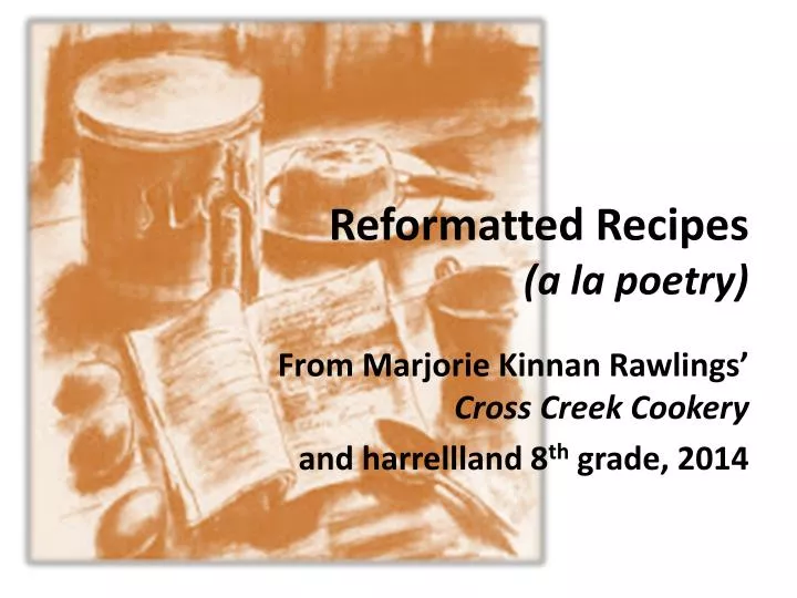 reformatted recipes a la poetry
