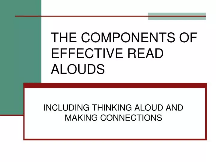 the components of effective read alouds