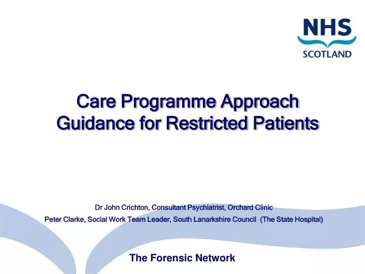care programme approach guidance for restricted patients