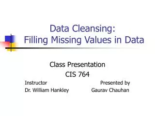 Data Cleansing: Filling Missing Values in Data