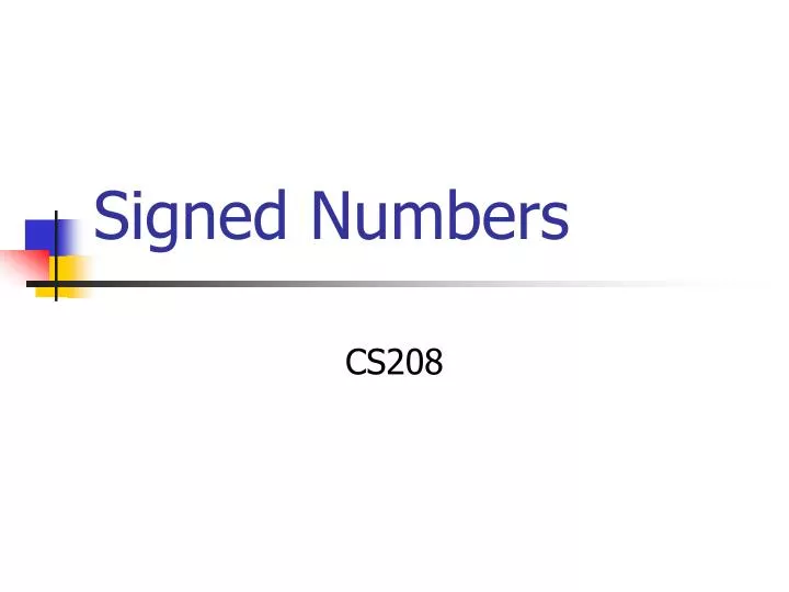 signed numbers
