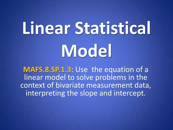 linear statistical model