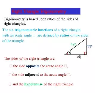 Right Triangle Trigonometry