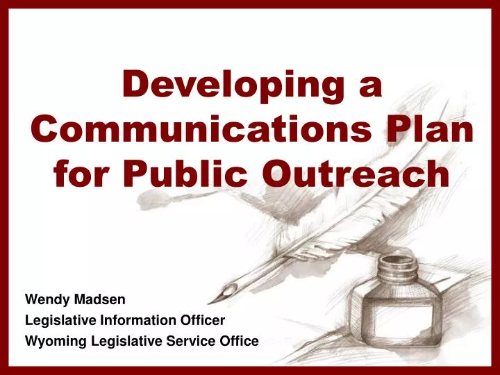 developing a communications plan for public outreach