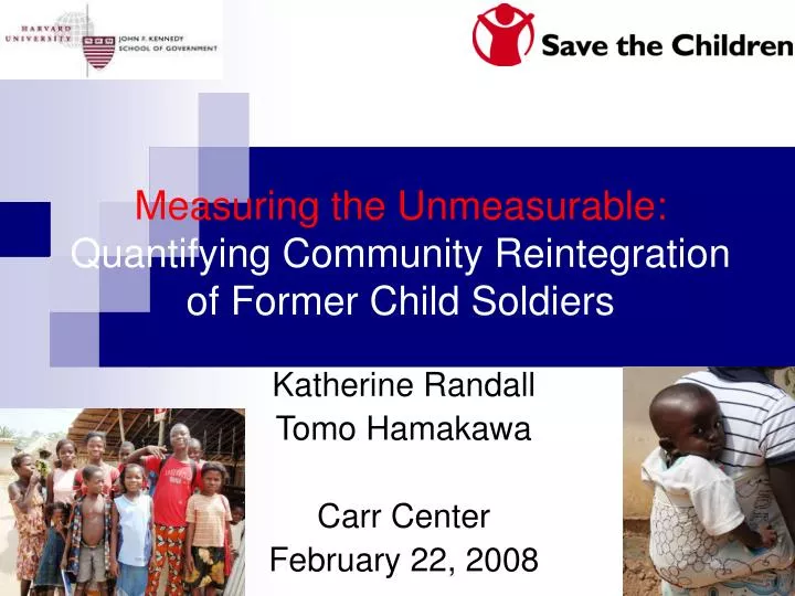 measuring the unmeasurable quantifying community reintegration of former child soldiers