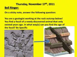 Thursday, November 17 th , 2011 Bell Ringer: On a sticky note, answer the following question: