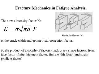 Fracture Mechanics in Fatigue Analysis