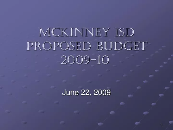mckinney isd proposed budget 2009 10