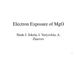 Electron Exposure of MgO