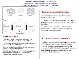 Molecular Simulation of Gas Separations Sohail Murad, Chemical Engineering Department