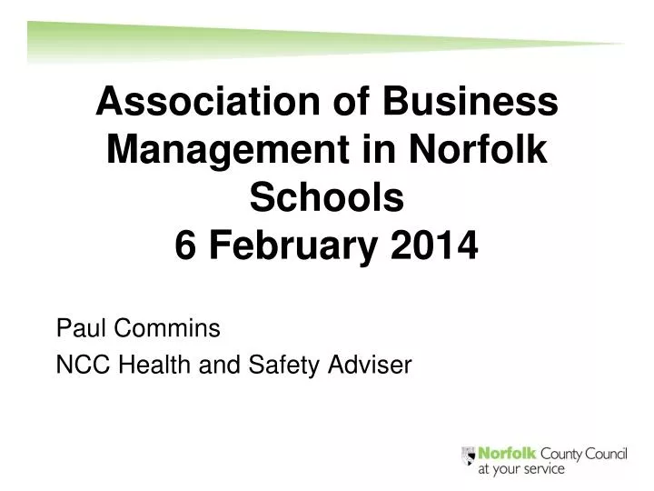 association of business management in norfolk schools 6 february 2014