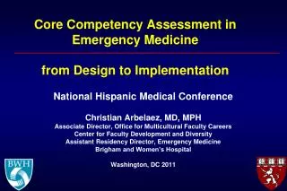 Core Competency Assessment in Emergency Medicine from Design to Implementation