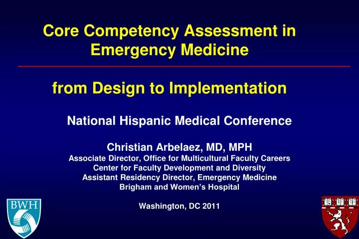 core competency assessment in emergency medicine from design to implementation