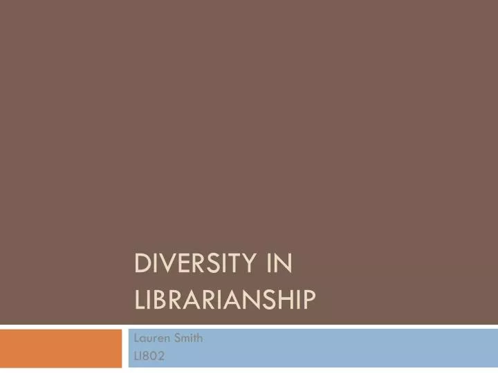 diversity in librarianship