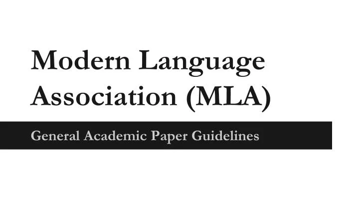 modern language association mla