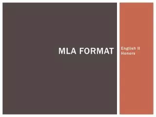 mla format