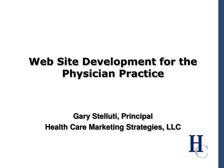 web site development for the physician practice