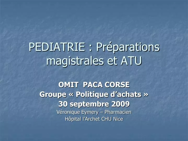 pediatrie pr parations magistrales et atu