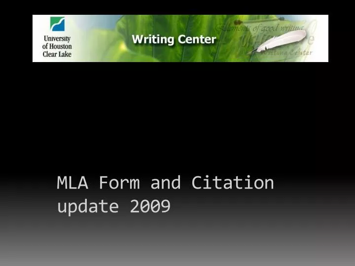 mla form and citation update 2009