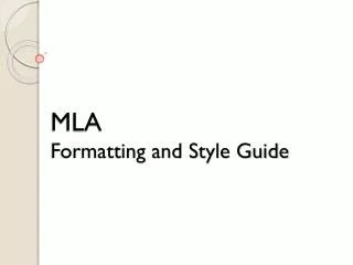 mla formatting and style guide