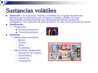 sustancias vol tiles