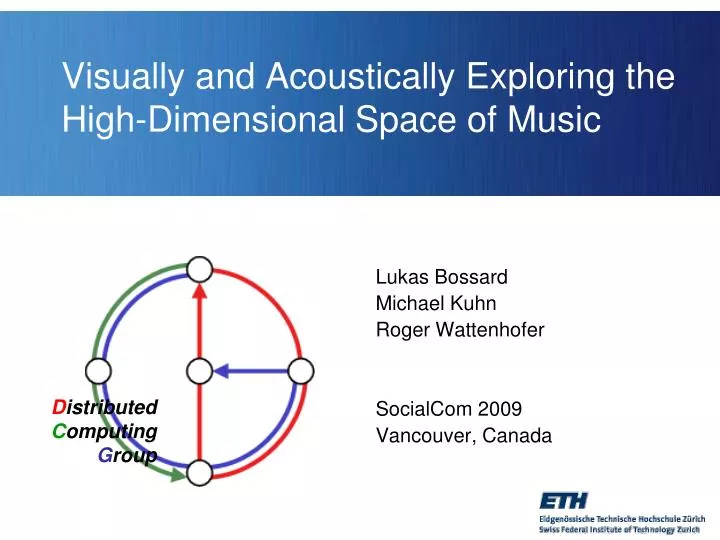 visually and acoustically exploring the high dimensional space of music