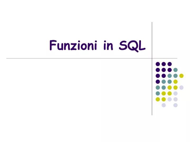 funzioni in sql