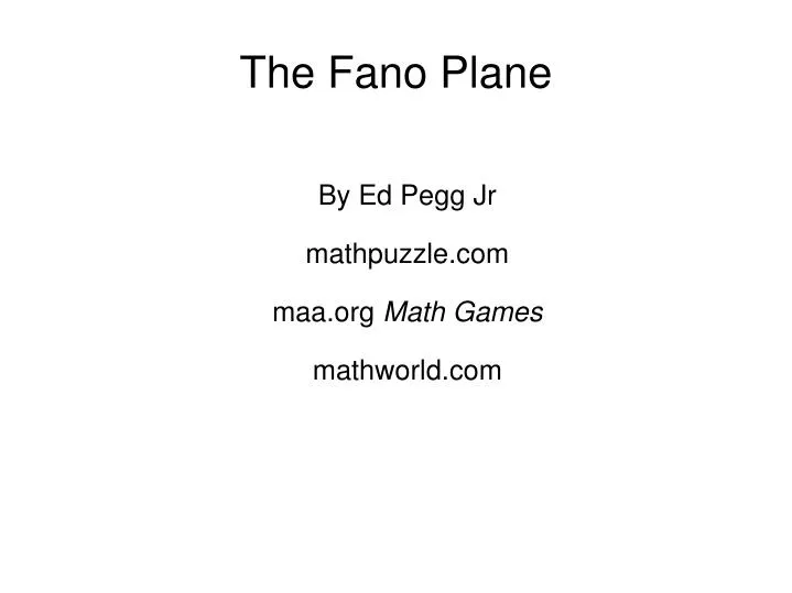 the fano plane
