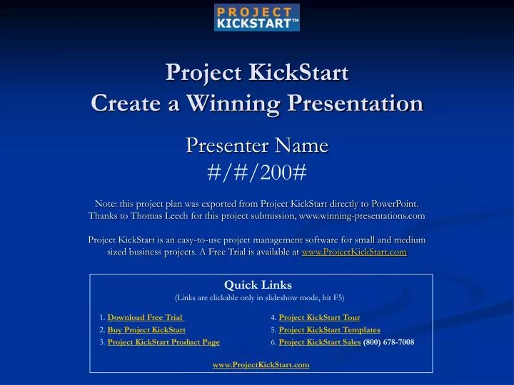 project kickstart create a winning presentation
