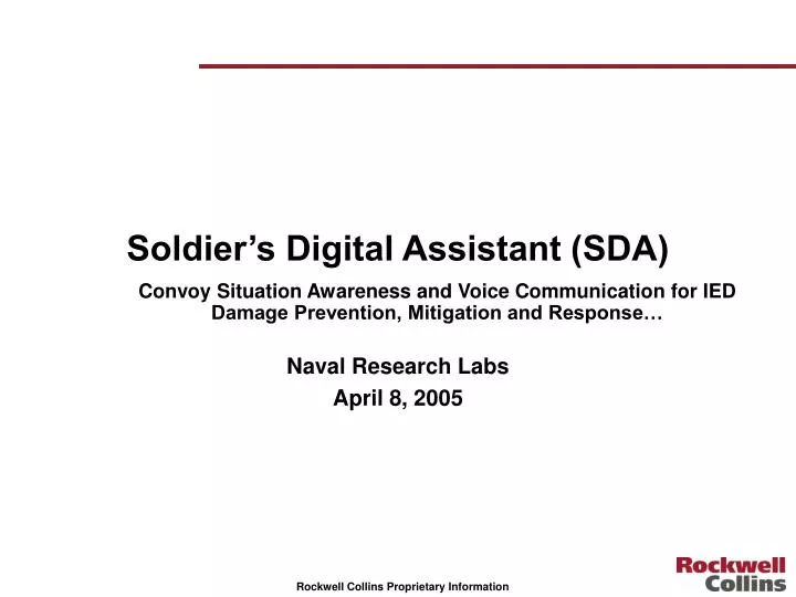 soldier s digital assistant sda