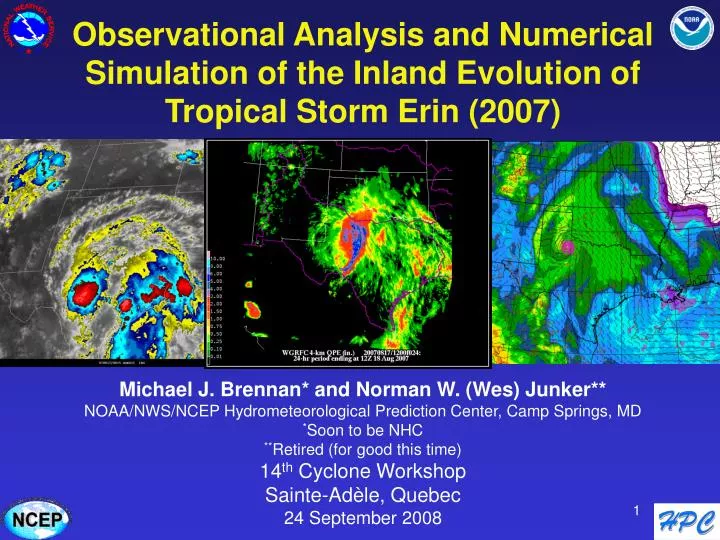 observational analysis and numerical simulation of the inland evolution of tropical storm erin 2007