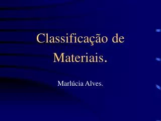 classifica o de materiais