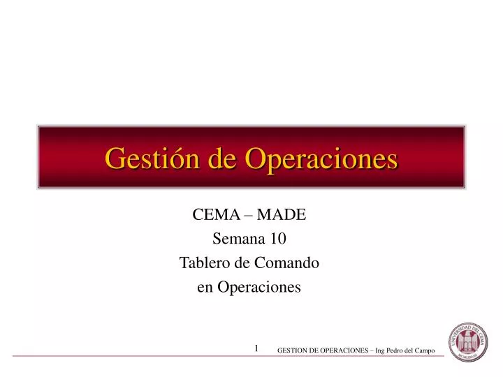 gesti n de operaciones