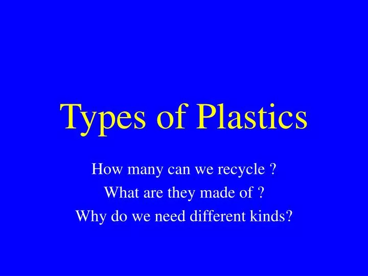 types of plastics