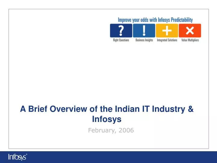 a brief overview of the indian it industry infosys