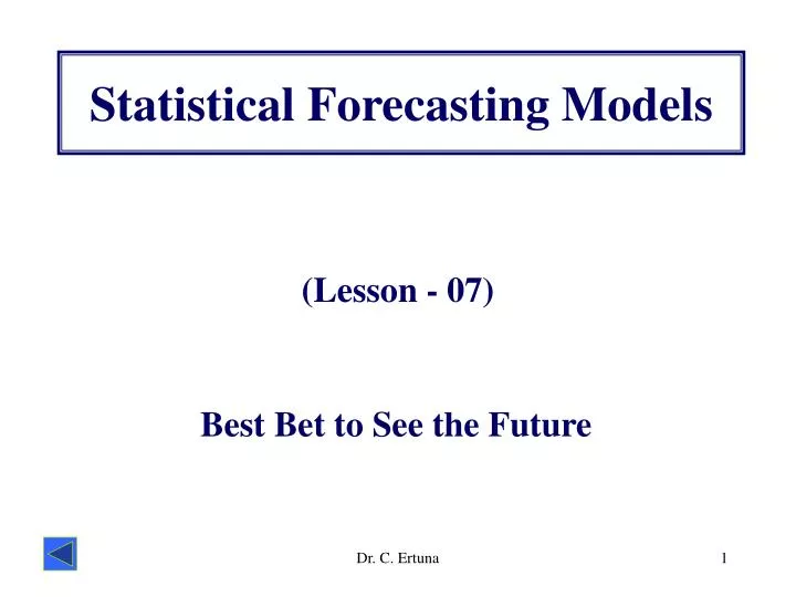 statistical forecasting models