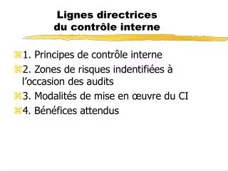 lignes directrices du contr le interne