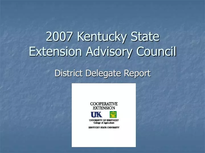 2007 kentucky state extension advisory council