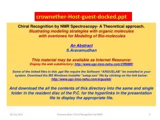 Chiral Recognition by NMR Spectroscopy- A Theoretical approach.