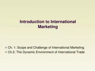 introduction to international marketing