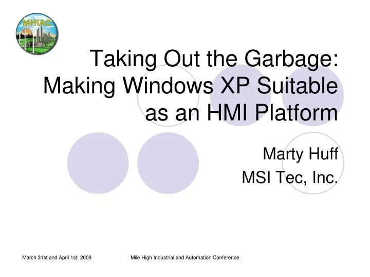 taking out the garbage making windows xp suitable as an hmi platform