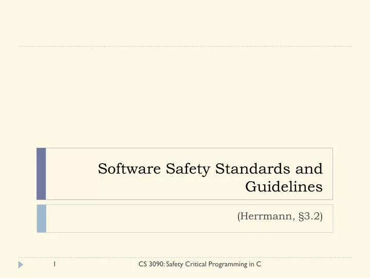 software safety standards and guidelines