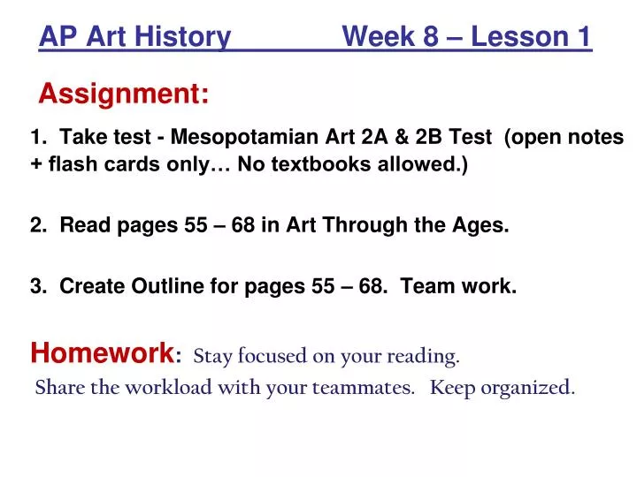 ap art history week 8 lesson 1