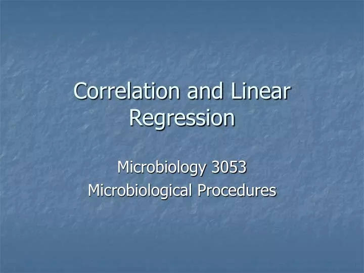 correlation and linear regression