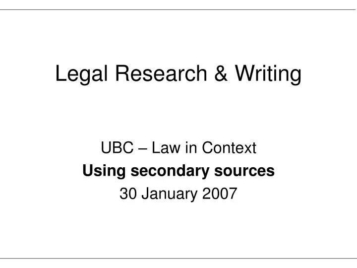 legal research writing