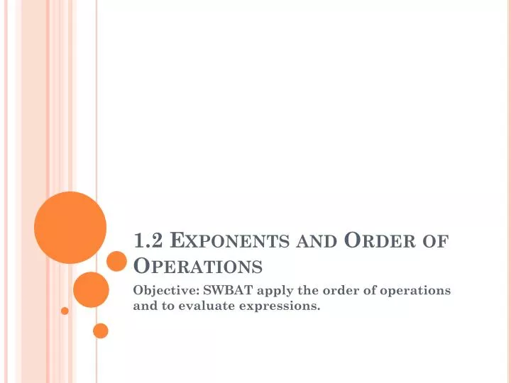 1 2 exponents and order of operations