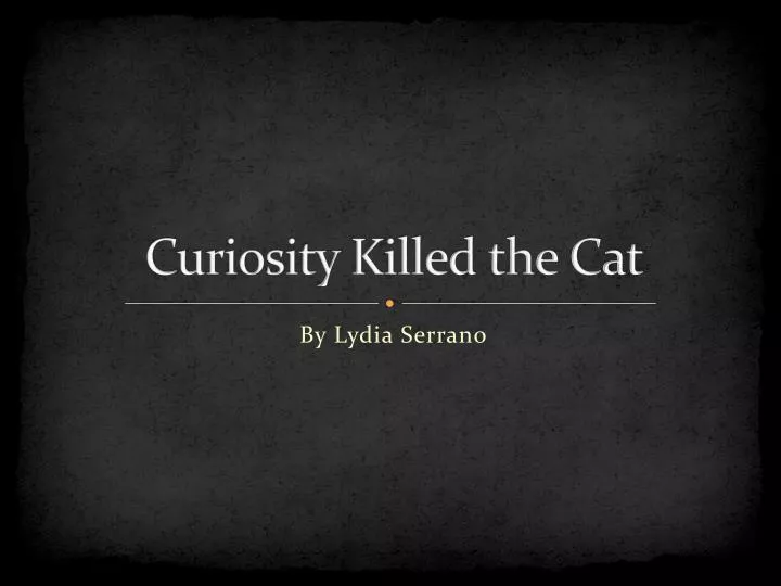 curiosity killed the cat