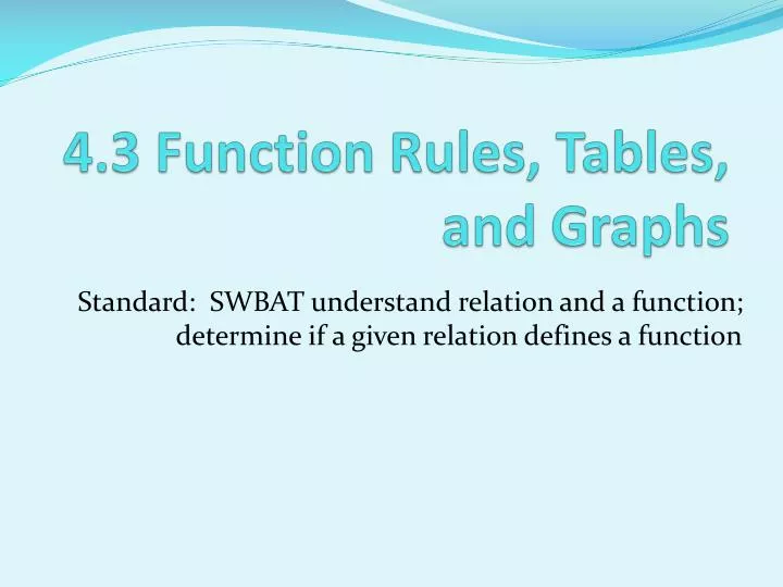 4 3 function rules tables and graphs