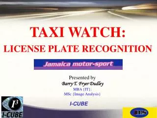 TAXI WATCH: LICENSE PLATE RECOGNITION